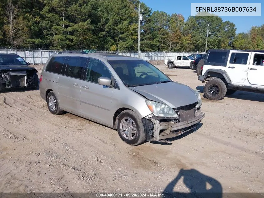 5FNRL38736B007634 2006 Honda Odyssey Ex-L