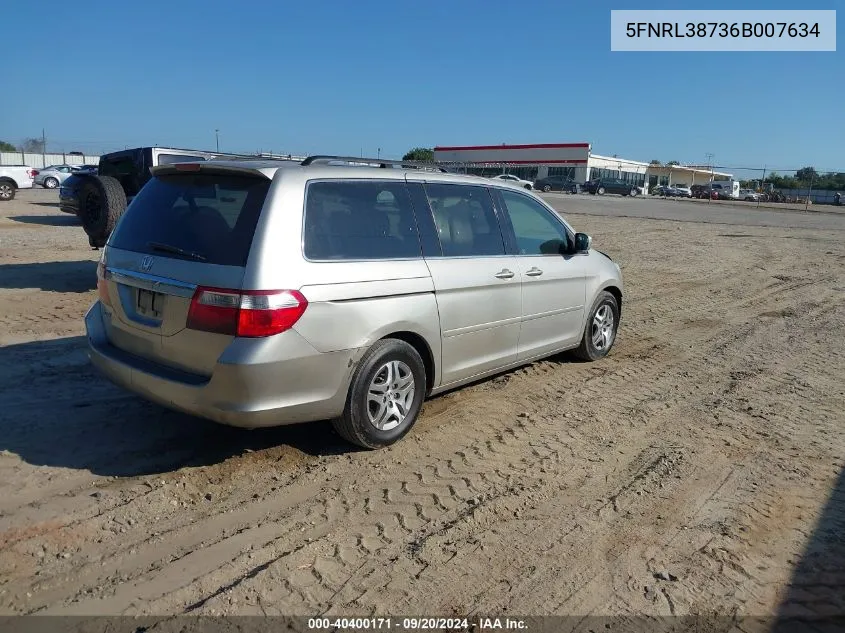 5FNRL38736B007634 2006 Honda Odyssey Ex-L