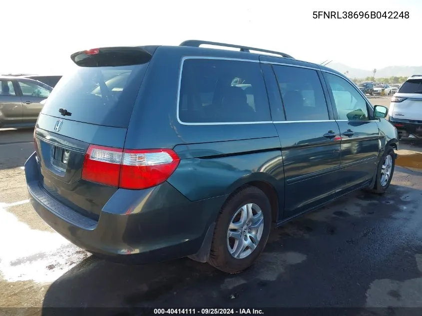 5FNRL38696B042248 2006 Honda Odyssey Ex-L