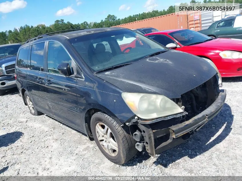 2006 Honda Odyssey Ex-L VIN: 5FNRL387X6B054997 Lot: 40422196