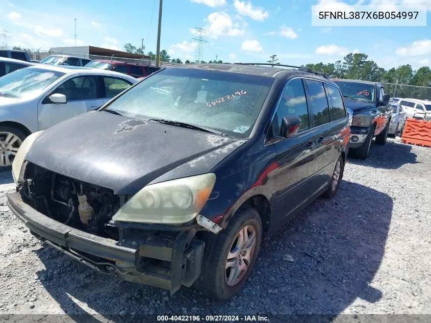 2006 Honda Odyssey Ex-L VIN: 5FNRL387X6B054997 Lot: 40422196