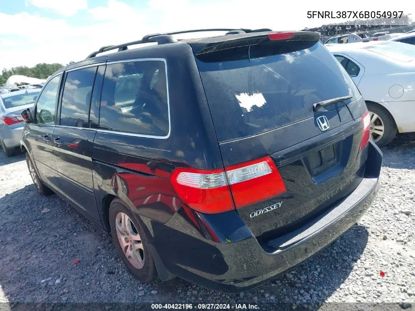 2006 Honda Odyssey Ex-L VIN: 5FNRL387X6B054997 Lot: 40422196