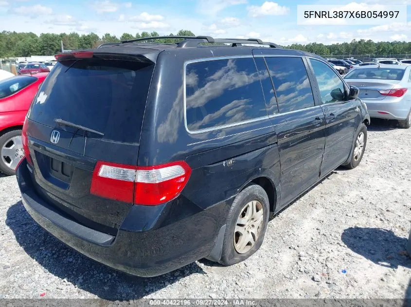 2006 Honda Odyssey Ex-L VIN: 5FNRL387X6B054997 Lot: 40422196