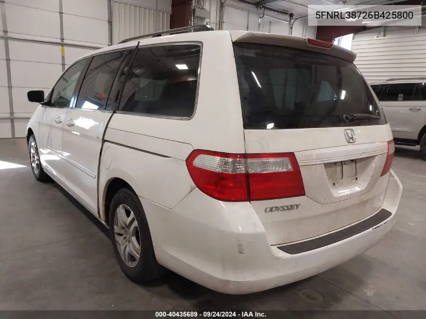 5FNRL38726B425800 2006 Honda Odyssey Ex-L