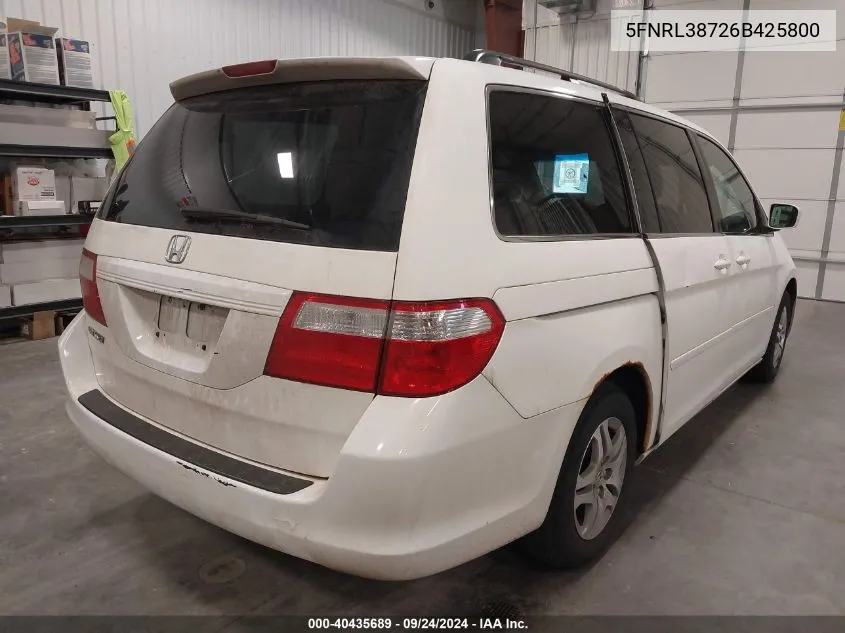 5FNRL38726B425800 2006 Honda Odyssey Ex-L