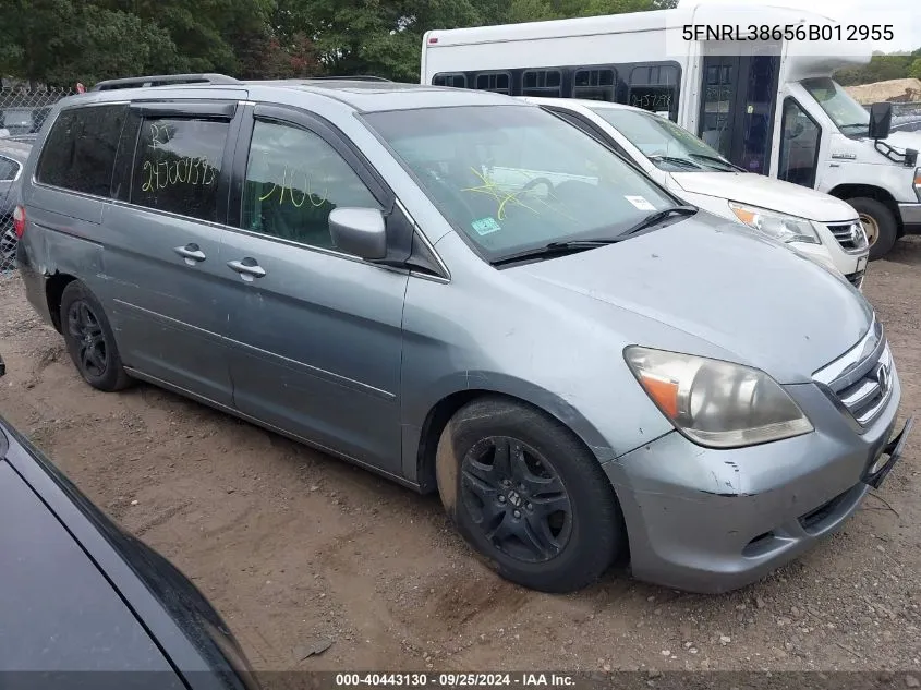 2006 Honda Odyssey Ex-L VIN: 5FNRL38656B012955 Lot: 40443130