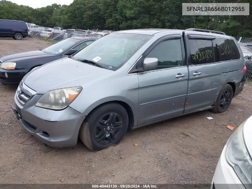 2006 Honda Odyssey Ex-L VIN: 5FNRL38656B012955 Lot: 40443130