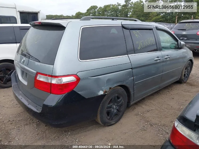 5FNRL38656B012955 2006 Honda Odyssey Ex-L