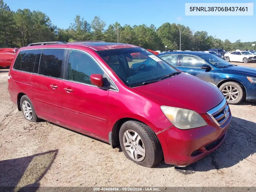 5FNRL38706B437461 2006 Honda Odyssey Ex-L