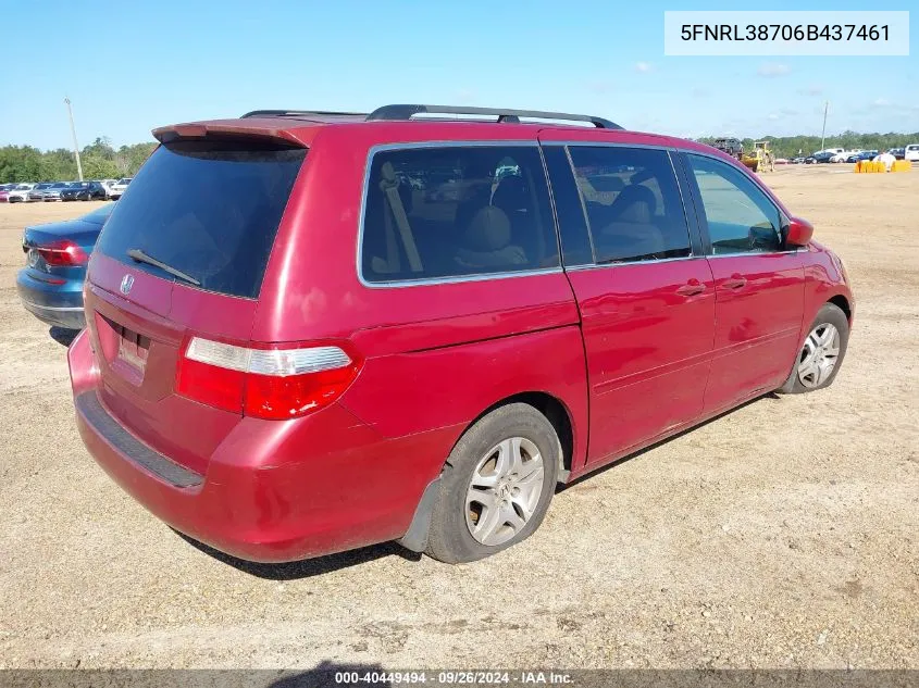 5FNRL38706B437461 2006 Honda Odyssey Ex-L