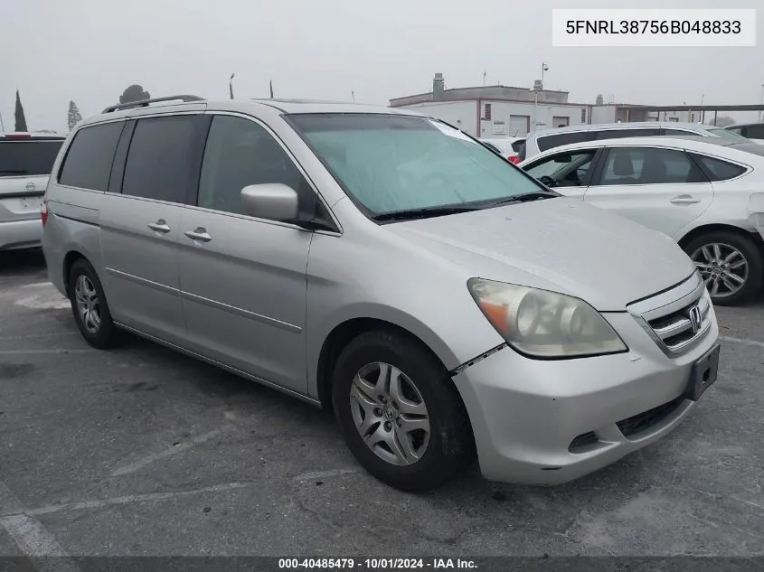 5FNRL38756B048833 2006 Honda Odyssey Ex-L