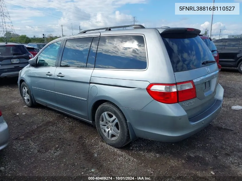 5FNRL38816B110527 2006 Honda Odyssey Touring