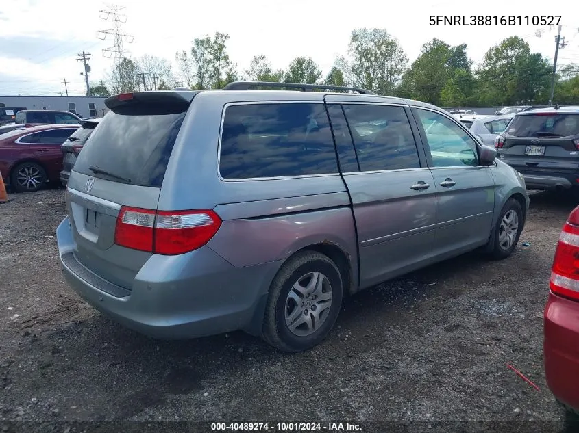 5FNRL38816B110527 2006 Honda Odyssey Touring