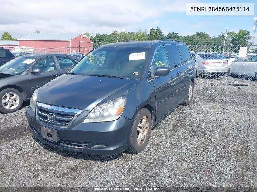 5FNRL38456B435114 2006 Honda Odyssey Ex