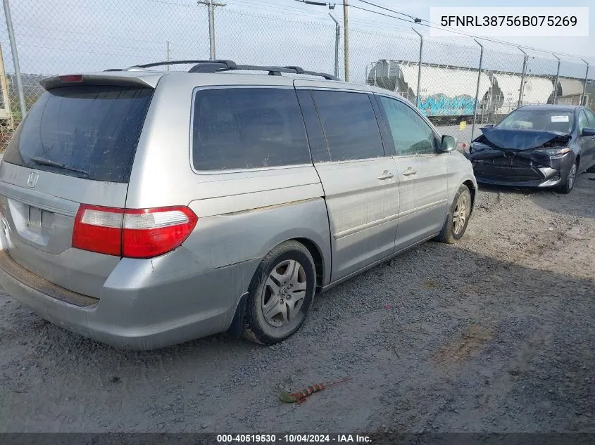 2006 Honda Odyssey Ex-L VIN: 5FNRL38756B075269 Lot: 40519530