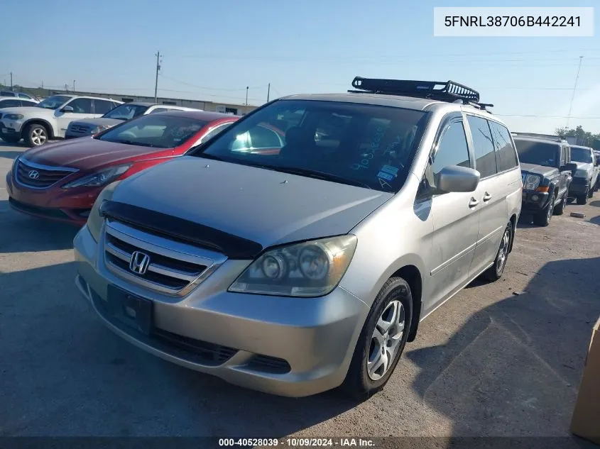 5FNRL38706B442241 2006 Honda Odyssey Ex-L