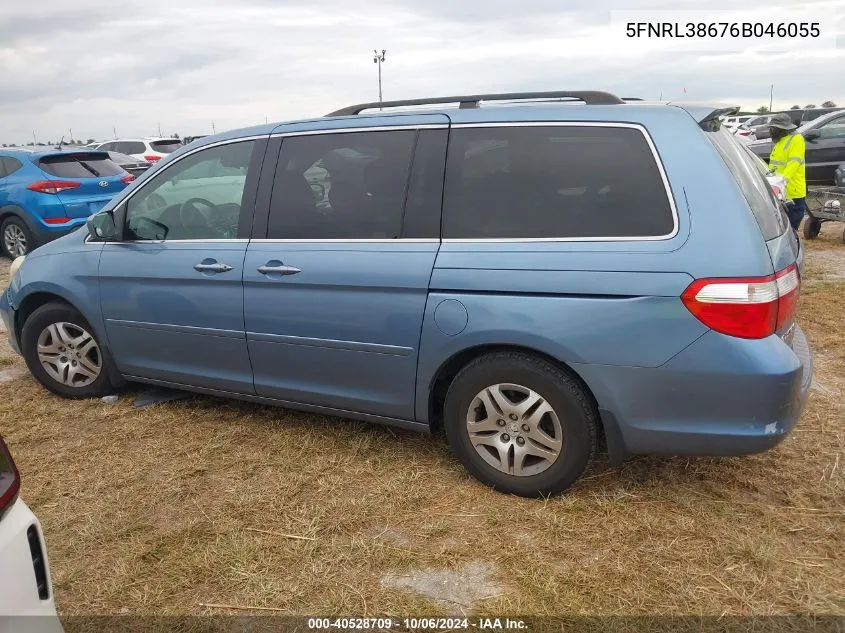 2006 Honda Odyssey Exl VIN: 5FNRL38676B046055 Lot: 40528709