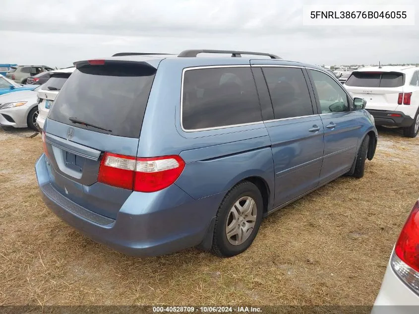 2006 Honda Odyssey Exl VIN: 5FNRL38676B046055 Lot: 40528709