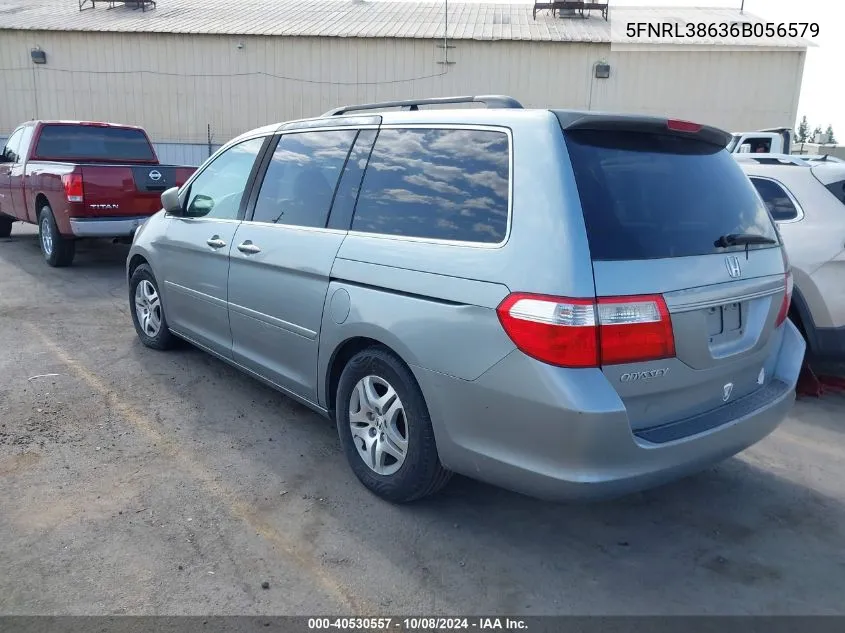 2006 Honda Odyssey Exl VIN: 5FNRL38636B056579 Lot: 40530557