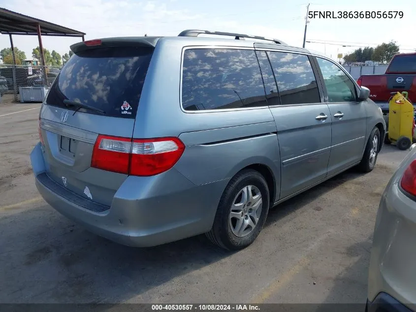 2006 Honda Odyssey Exl VIN: 5FNRL38636B056579 Lot: 40530557