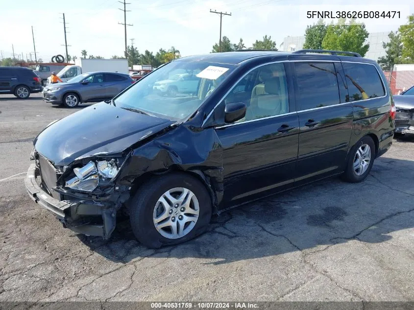 5FNRL38626B084471 2006 Honda Odyssey Ex-L