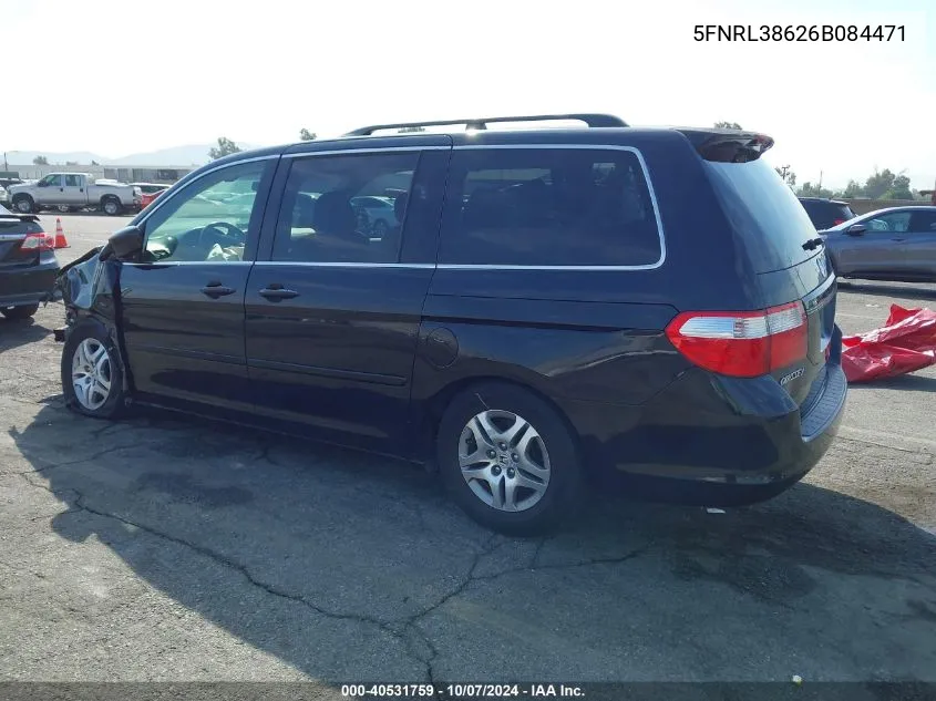 2006 Honda Odyssey Ex-L VIN: 5FNRL38626B084471 Lot: 40531759