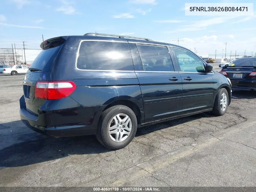 5FNRL38626B084471 2006 Honda Odyssey Ex-L