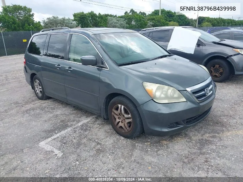 2006 Honda Odyssey Ex-L VIN: 5FNRL38796B439998 Lot: 40535204