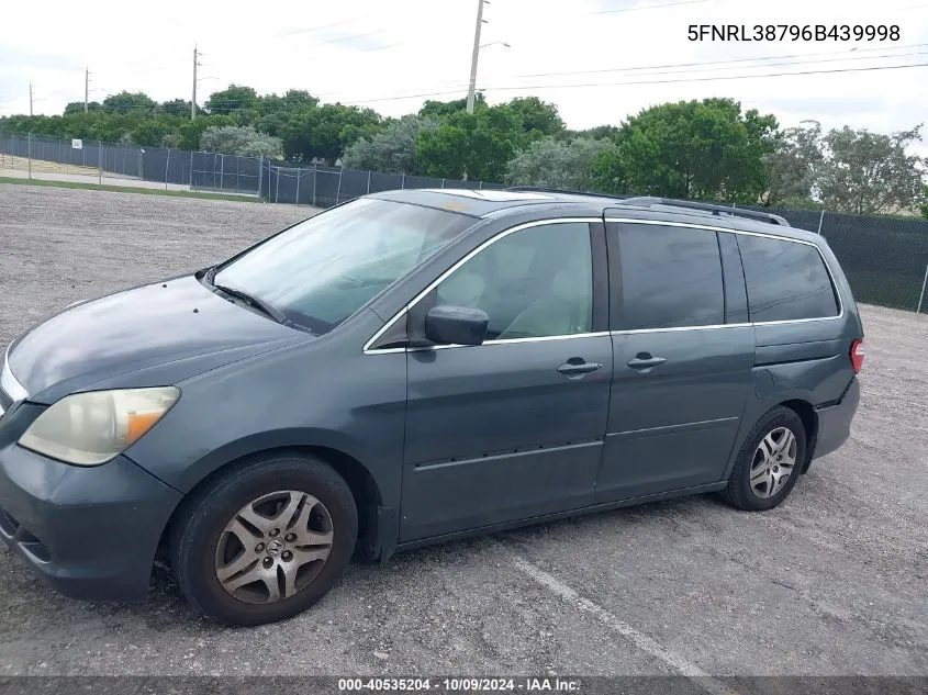 2006 Honda Odyssey Ex-L VIN: 5FNRL38796B439998 Lot: 40535204