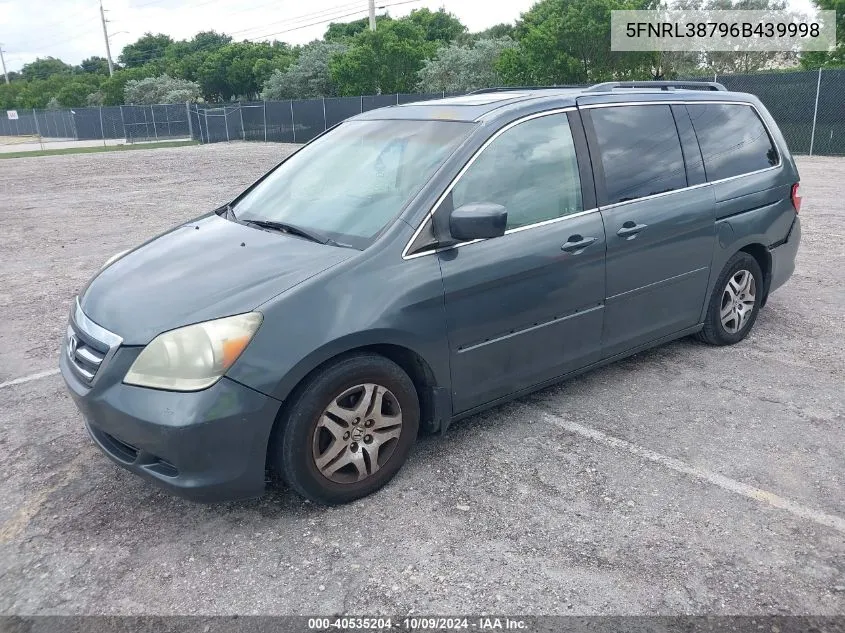 2006 Honda Odyssey Ex-L VIN: 5FNRL38796B439998 Lot: 40535204