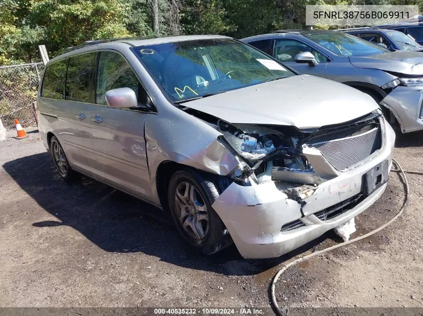 2006 Honda Odyssey Ex-L VIN: 5FNRL38756B069911 Lot: 40535232