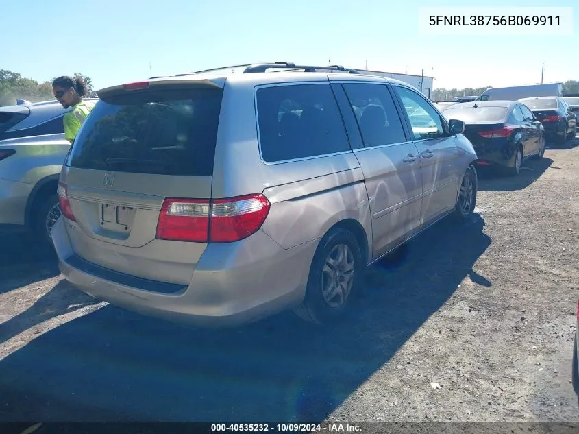 5FNRL38756B069911 2006 Honda Odyssey Ex-L