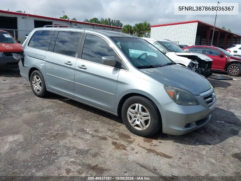 5FNRL38786B036367 2006 Honda Odyssey Exl