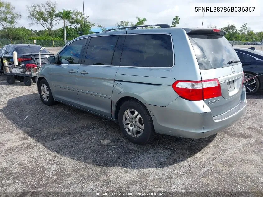 5FNRL38786B036367 2006 Honda Odyssey Exl