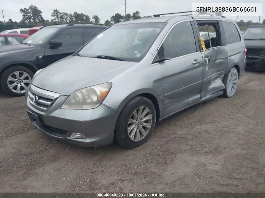 2006 Honda Odyssey Touring VIN: 5FNRL38836B066661 Lot: 40540229