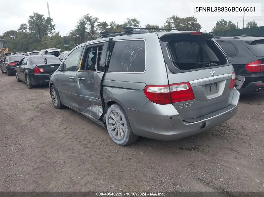 2006 Honda Odyssey Touring VIN: 5FNRL38836B066661 Lot: 40540229