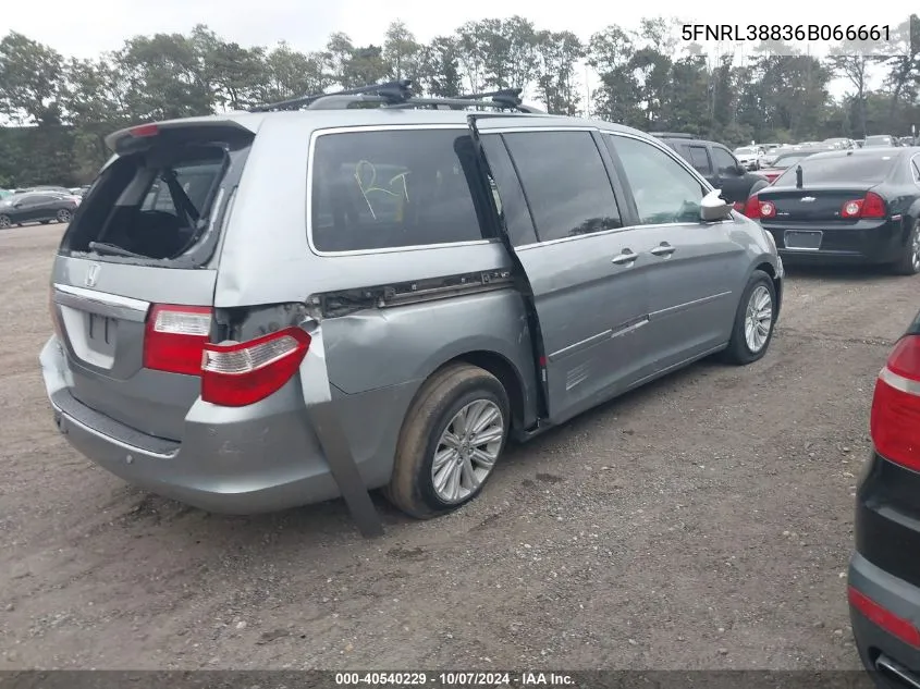 2006 Honda Odyssey Touring VIN: 5FNRL38836B066661 Lot: 40540229