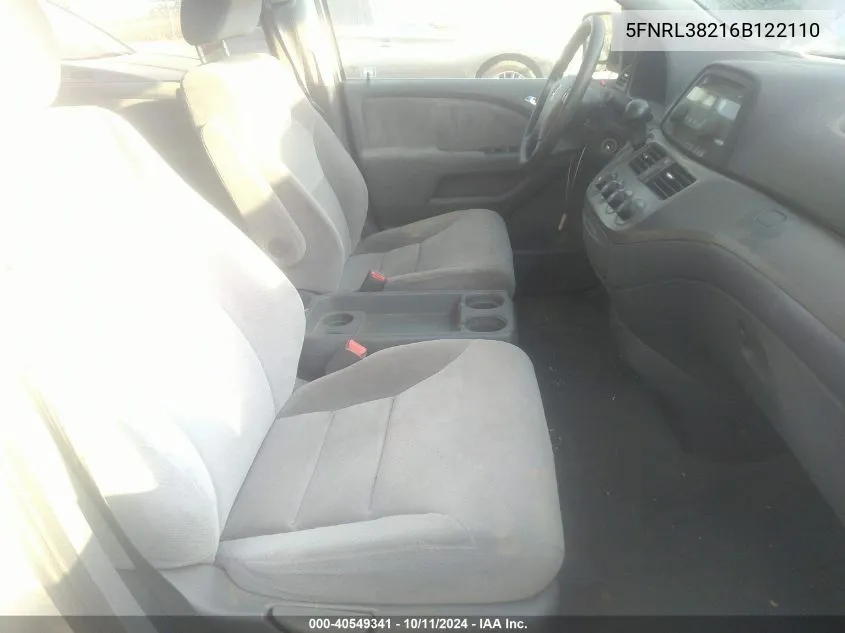 5FNRL38216B122110 2006 Honda Odyssey Lx