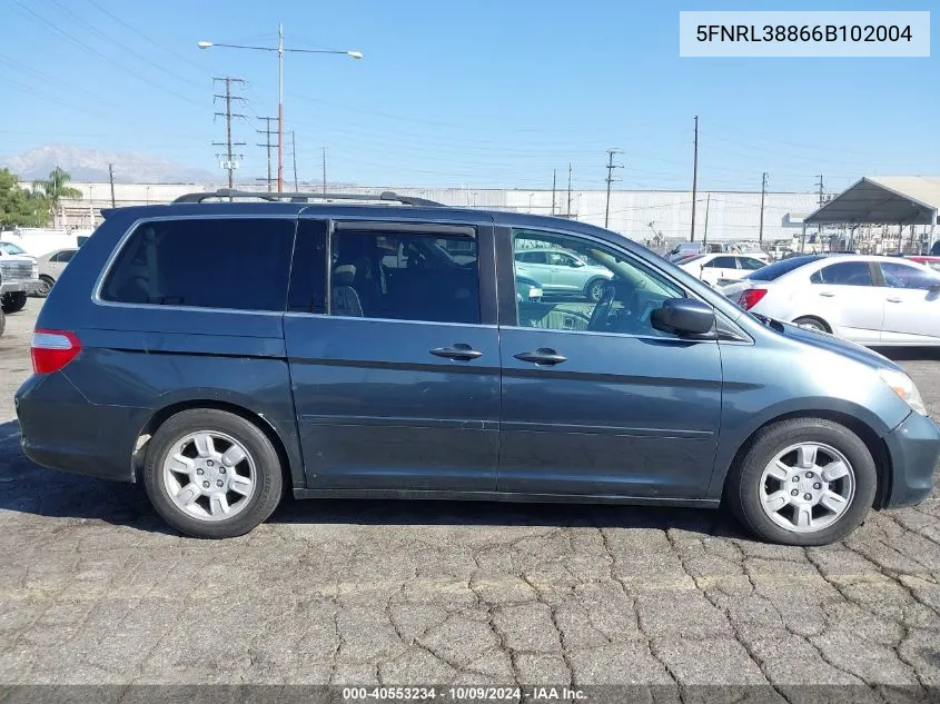 5FNRL38866B102004 2006 Honda Odyssey Touring