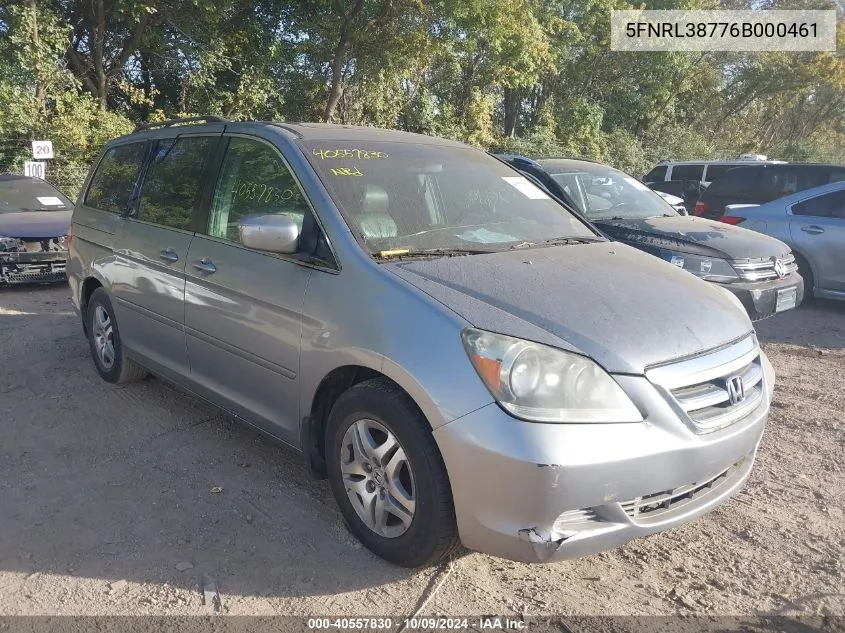 5FNRL38776B000461 2006 Honda Odyssey Ex-L