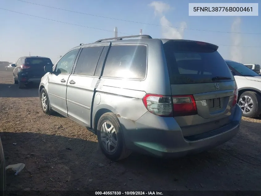 2006 Honda Odyssey Ex-L VIN: 5FNRL38776B000461 Lot: 40557830