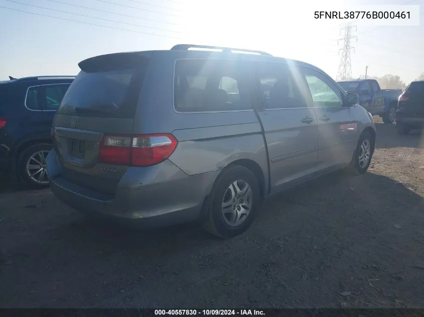 5FNRL38776B000461 2006 Honda Odyssey Ex-L