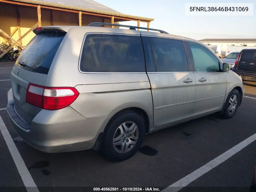 5FNRL38646B431069 2006 Honda Odyssey Ex-L