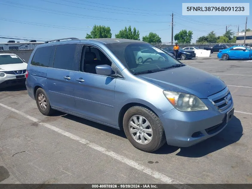 2006 Honda Odyssey Ex-L VIN: 5FNRL38796B091233 Lot: 40578924