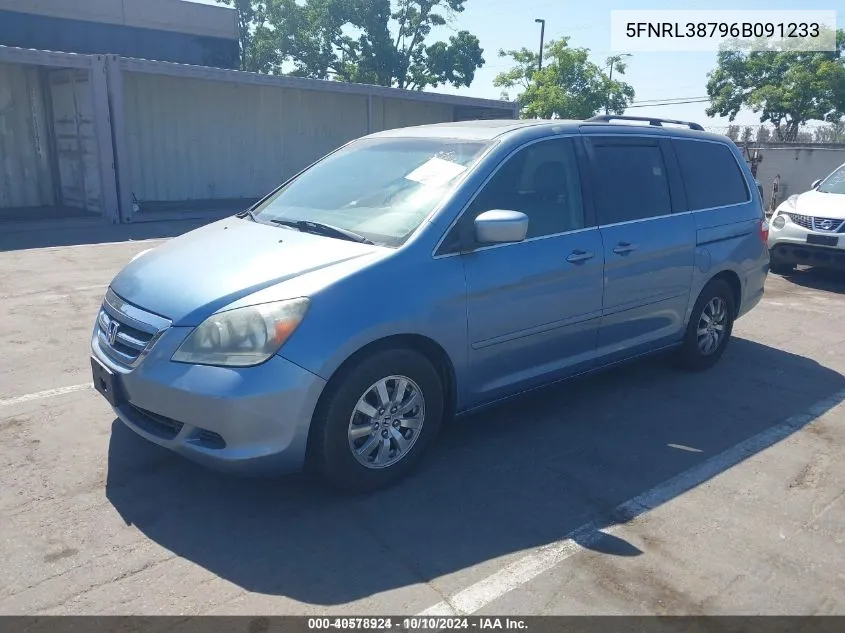 2006 Honda Odyssey Ex-L VIN: 5FNRL38796B091233 Lot: 40578924