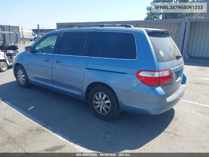 2006 Honda Odyssey Ex-L VIN: 5FNRL38796B091233 Lot: 40578924