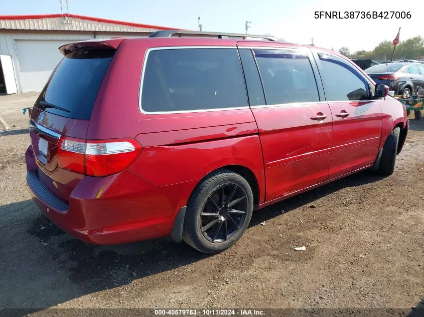 2006 Honda Odyssey Exl VIN: 5FNRL38736B427006 Lot: 40579783