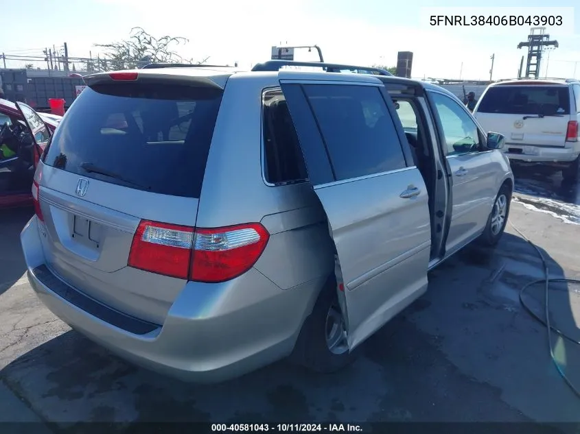 5FNRL38406B043903 2006 Honda Odyssey Ex