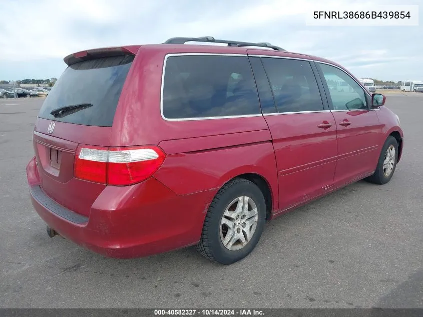 2006 Honda Odyssey Exl VIN: 5FNRL38686B439854 Lot: 40582327