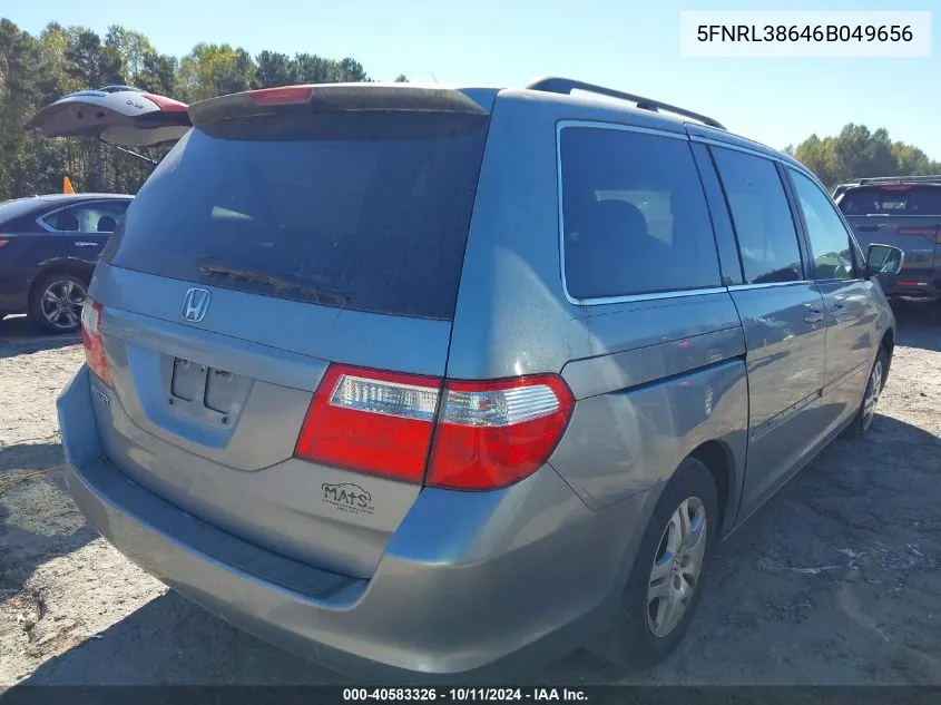 2006 Honda Odyssey Ex-L VIN: 5FNRL38646B049656 Lot: 40583326